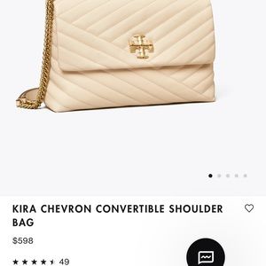 Tory Burch KIRA CHEVRON CONVERTIBLE SHOULDER BAG